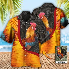 3D All Over Print Rooster Hawaiian Shirt, Chicken Rooster Beautiful Style Custom Photo Hawaiian Shirt Coolspod