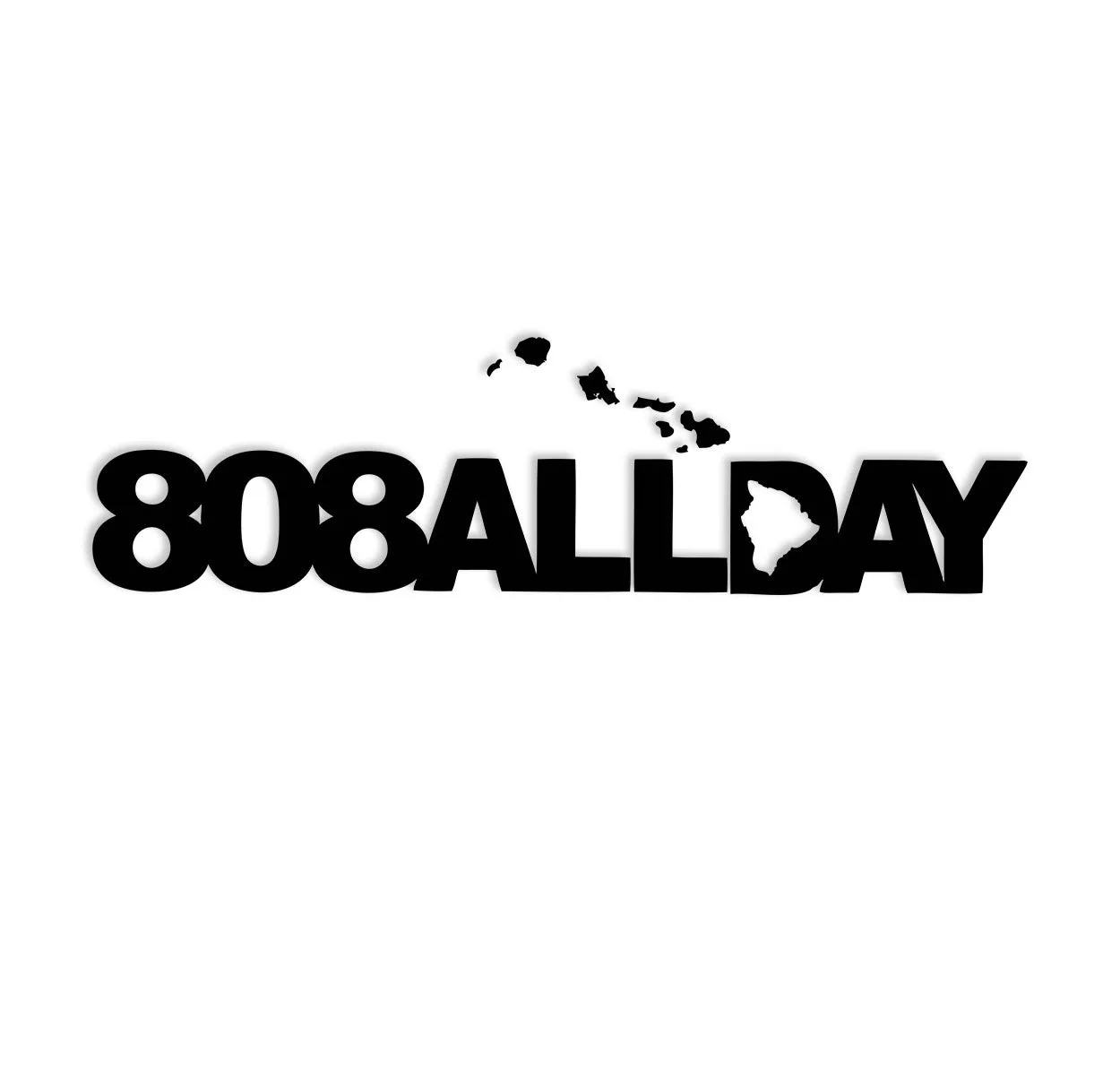 808ALLDAY 7" Hawaiian Islands Die Cut Sticker - 2 Pack