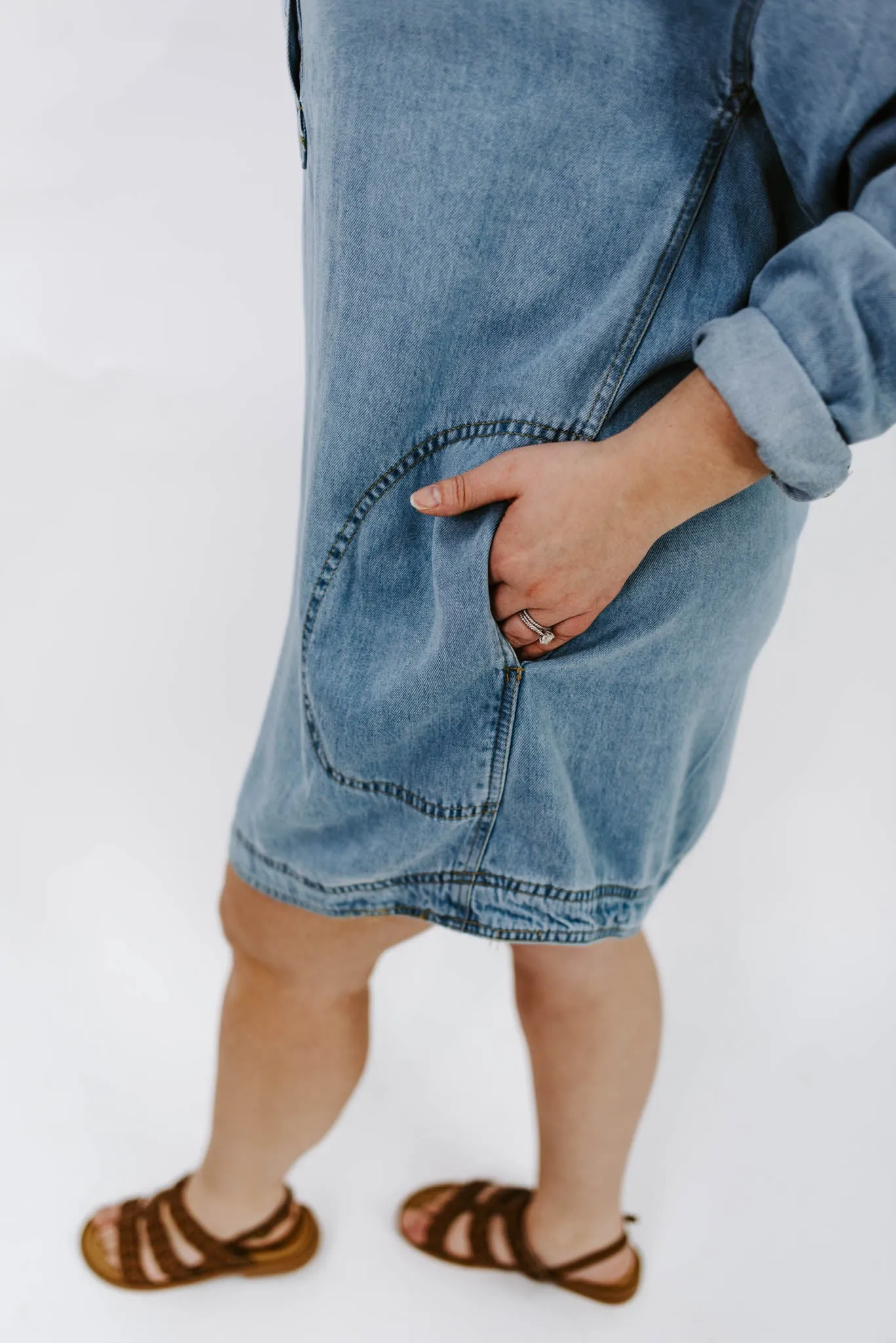 Always Game Denim Mini Shirt Dress