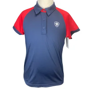 AriatTEK Team 3.0 Polo Shirt in Navy/Red - Children's Medium