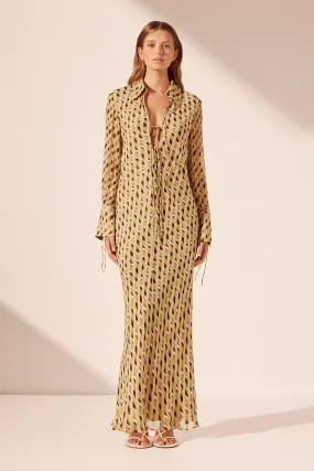 AXEL SHIRT TIE MAXI DRESS