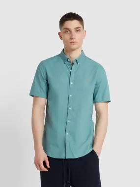 Brewer Short Sleeve Oxford Shirt In Brook Blue