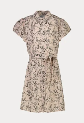 Disney Bambi Printed Button Up Belted Dress