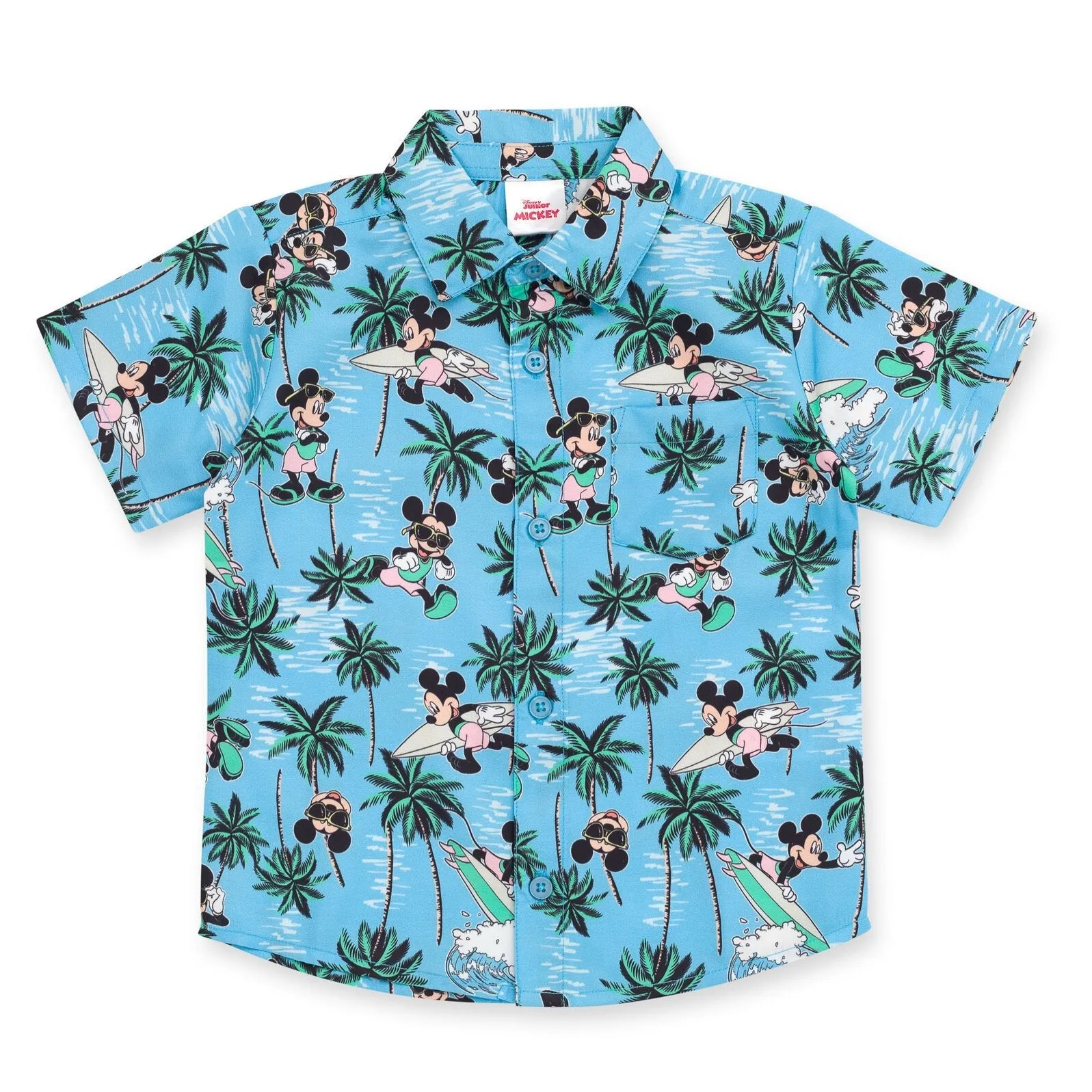 Disney Mickey Mouse Hawaiian Button Down Shirt and Shorts