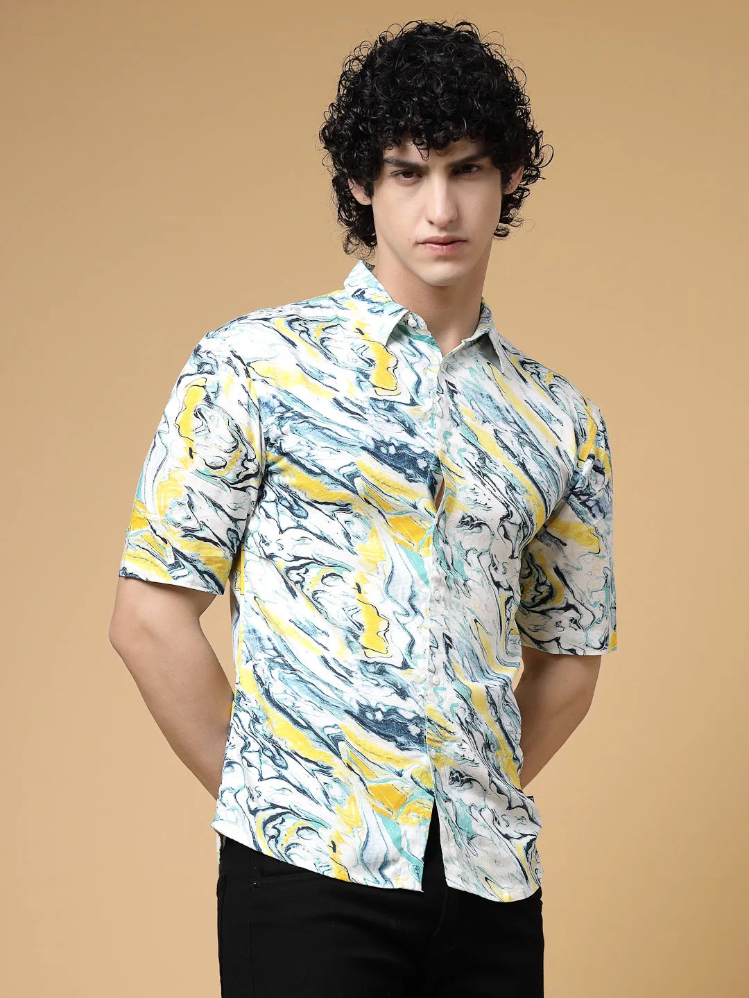 Exotic Hawaiian Shirt With Drop Shoulders