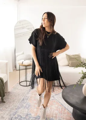 Bohemian Festival Fringe T-Shirt Dress