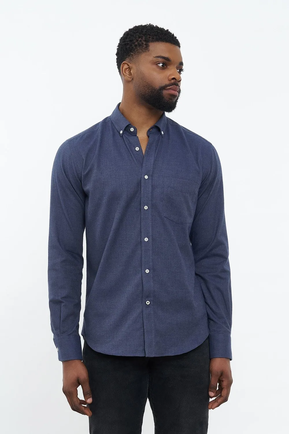 Flannel Shirt Populus Navy