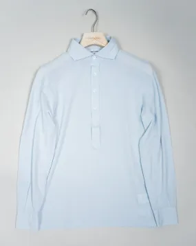 Gran Sasso Cotton Pop-Over Shirt / Light Blue