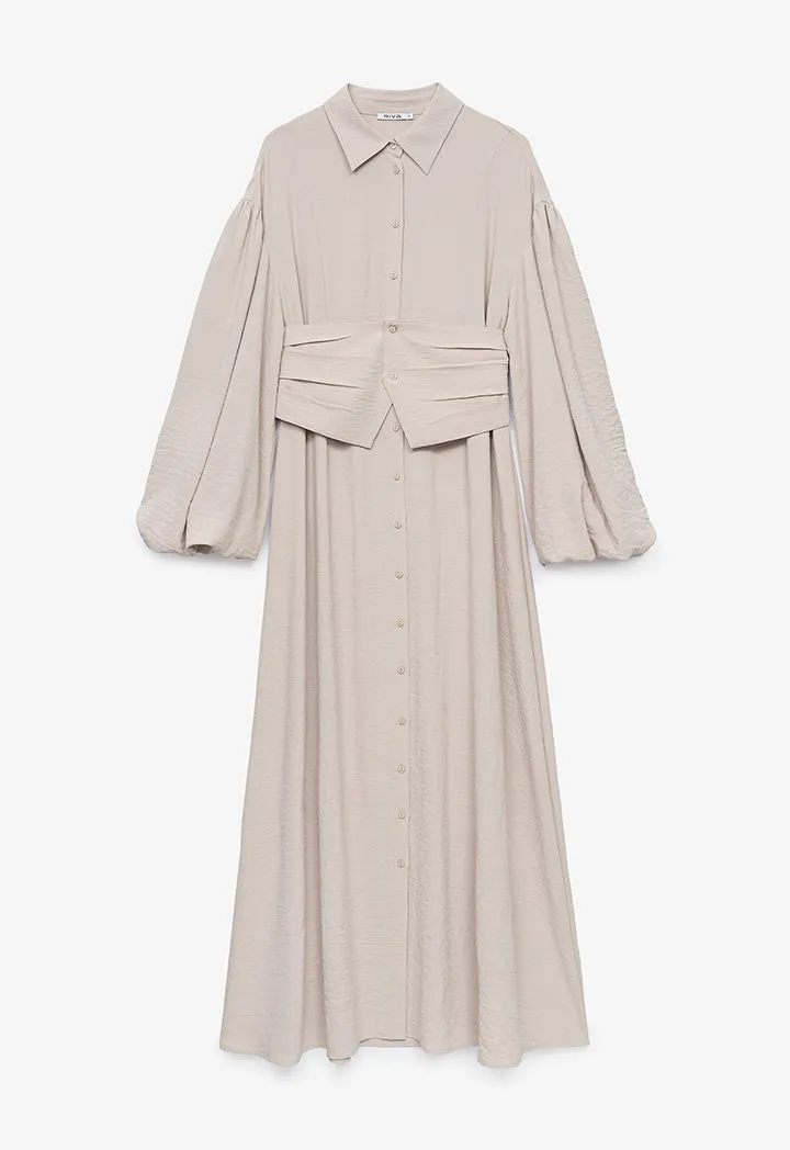 Maxi Shirt Dress With Wide Belt