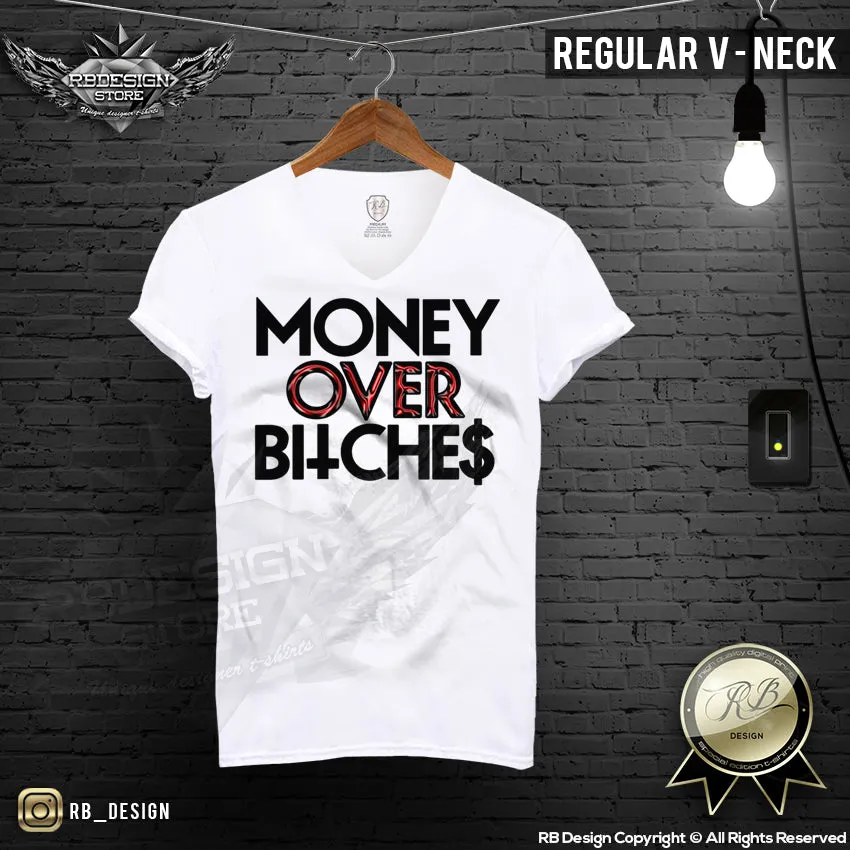 Men's Funny Slogan T-shirt Money Over Bitches Tank Top MD696