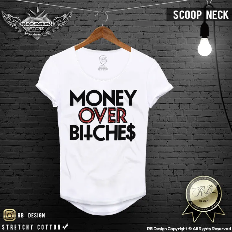 Men's Funny Slogan T-shirt Money Over Bitches Tank Top MD696