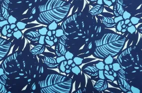 Modern Floral Fabric 100% Cotton | Blue & Black C122B BLU-0012C