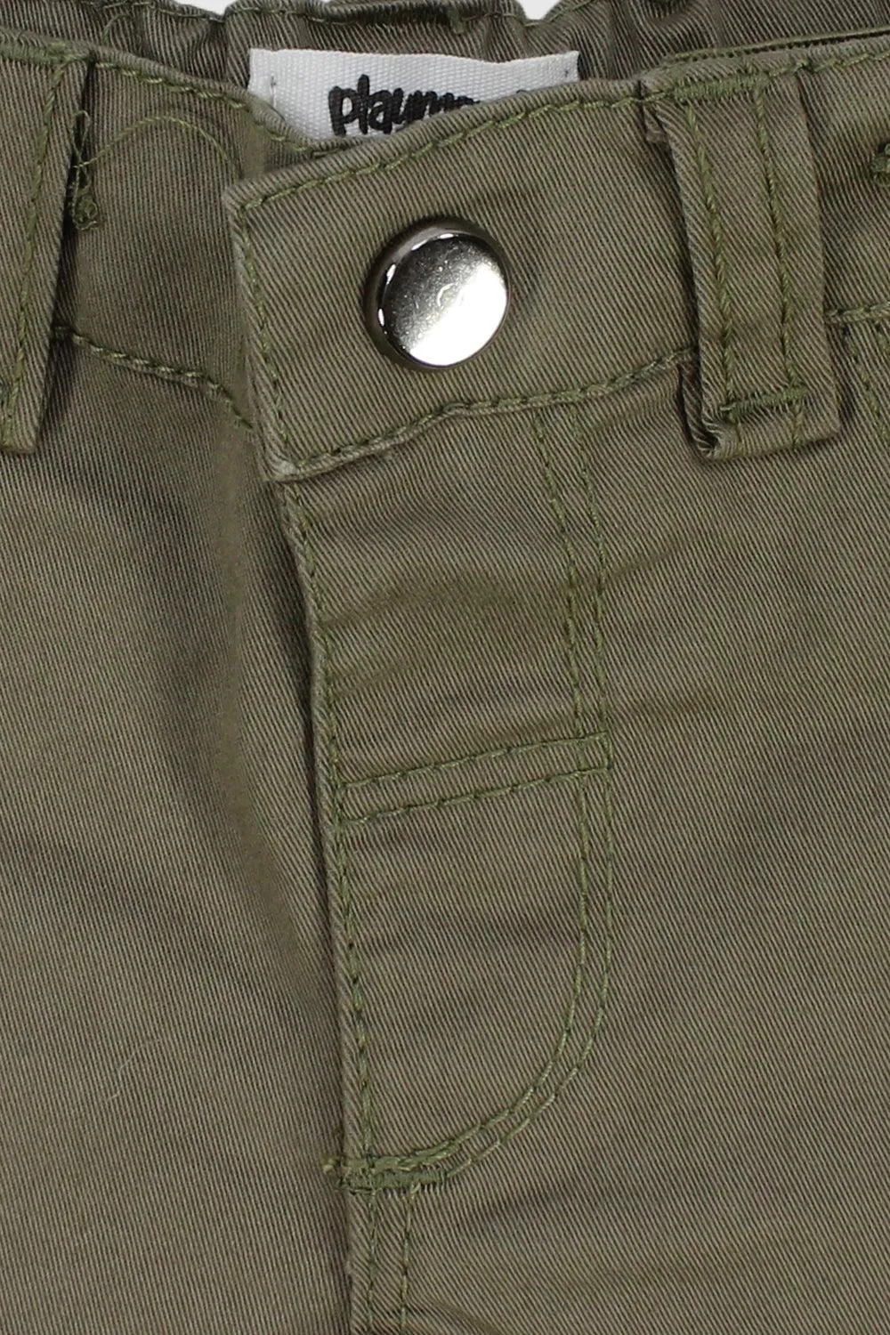 Olive Gabardine Shorts