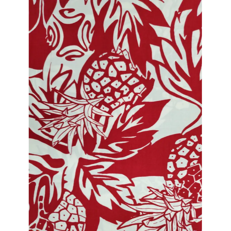 Pineapple Print Hawaiian Shirt | Red