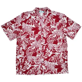 Pineapple Print Hawaiian Shirt | Red