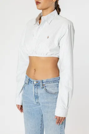 Rework Oxford Cinch Crop Shirt - M