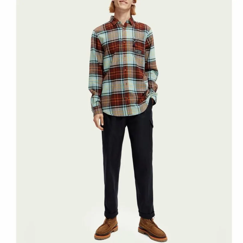 Scotch & Soda Regular Fit Checked Brushed Flannel Shirt (Combo B) 169063