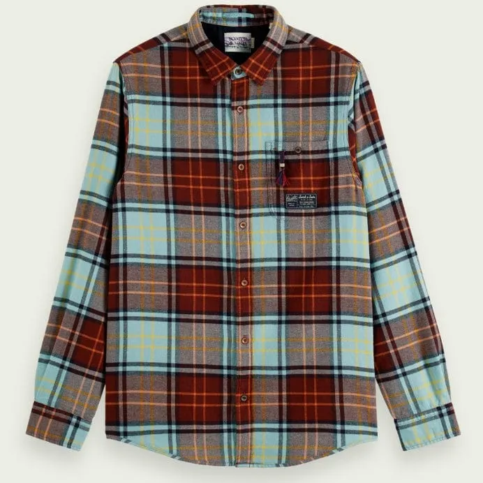 Scotch & Soda Regular Fit Checked Brushed Flannel Shirt (Combo B) 169063