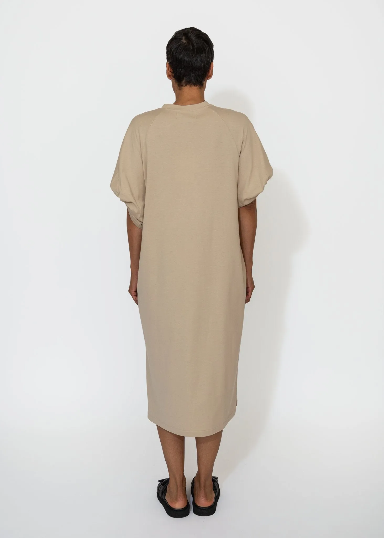 Twisted Sleeve Dress in Biscotti