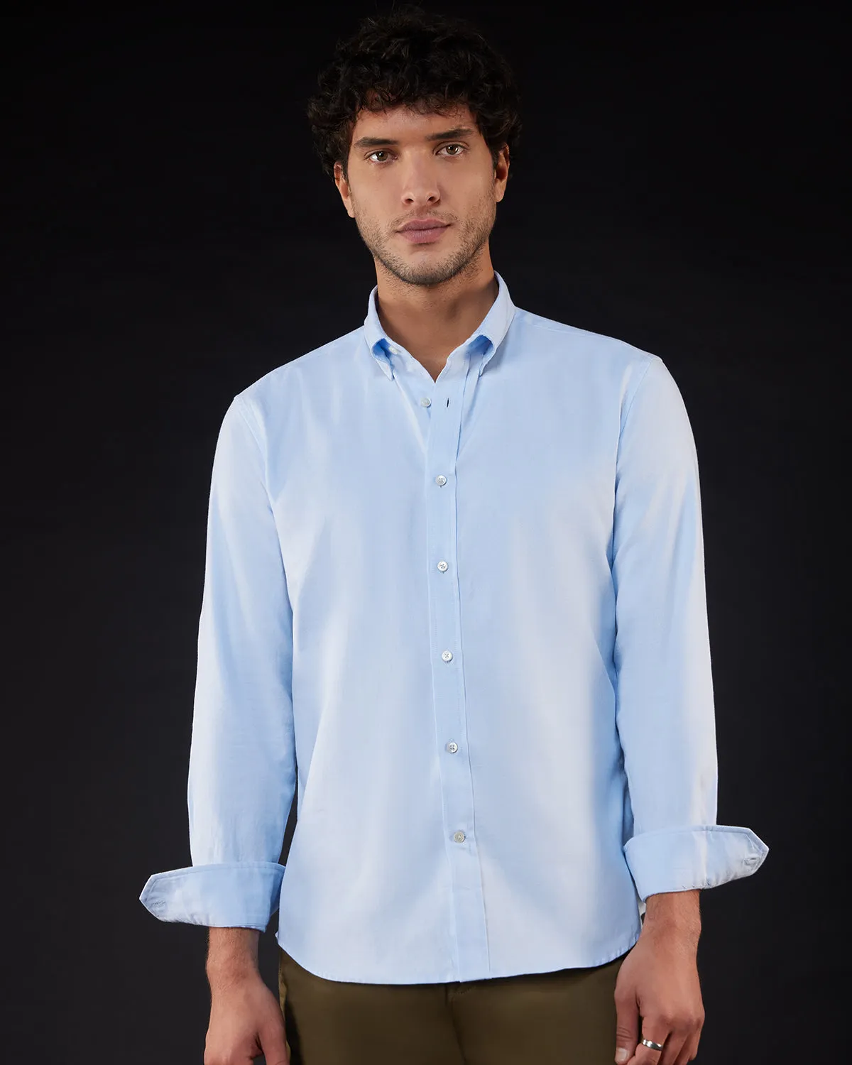 Washed Oxford Shirt - Light Blue