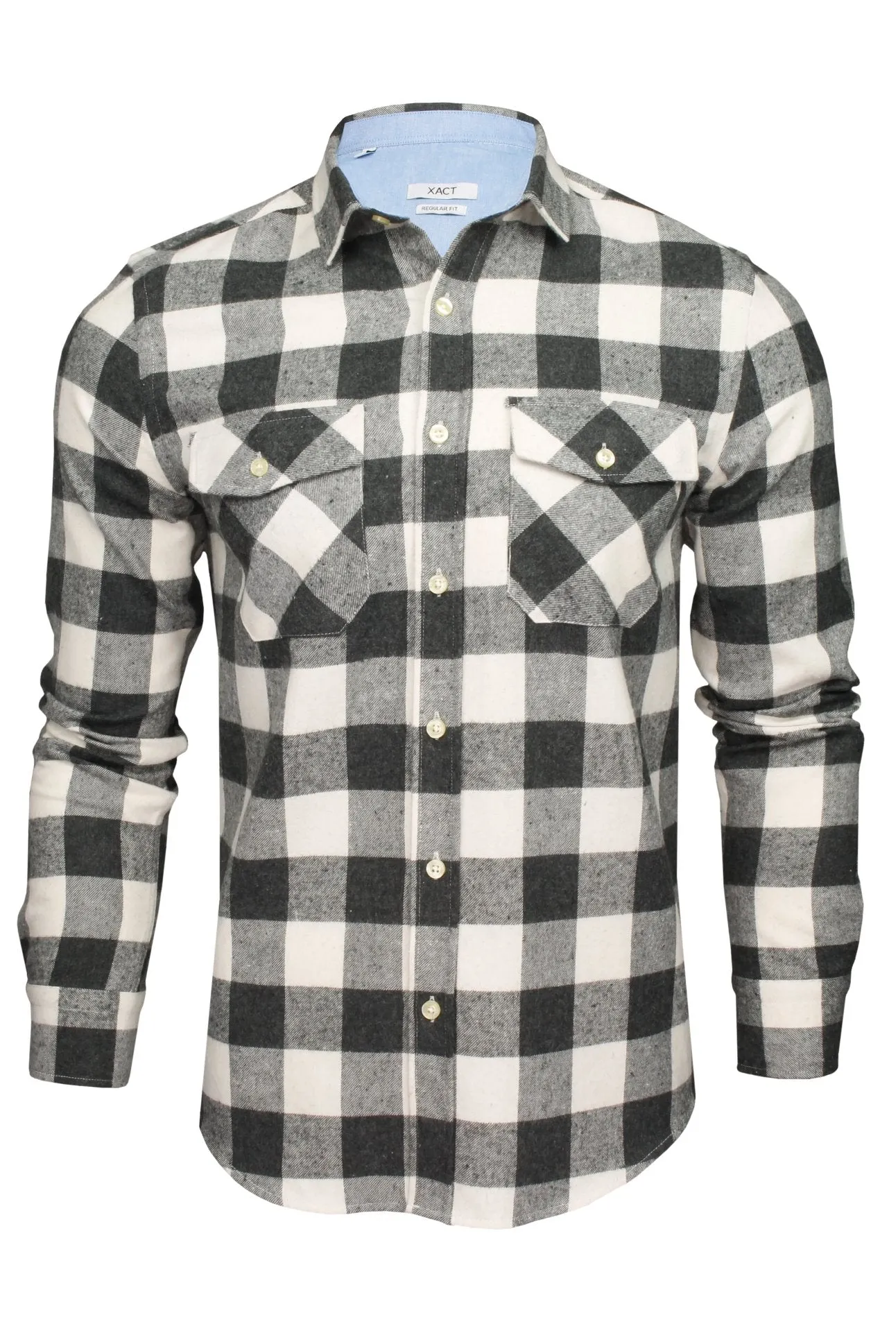 Xact Mens Soft Flannel Buffalo Check Shirt - Long Sleeved